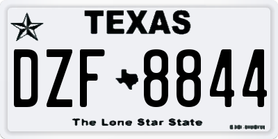 TX license plate DZF8844