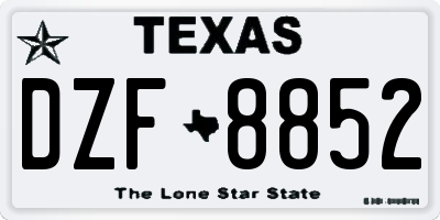 TX license plate DZF8852