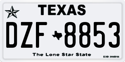 TX license plate DZF8853