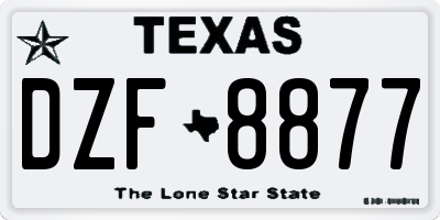 TX license plate DZF8877