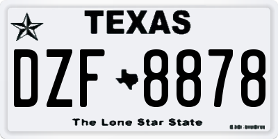 TX license plate DZF8878