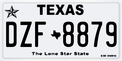 TX license plate DZF8879