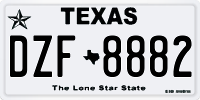 TX license plate DZF8882