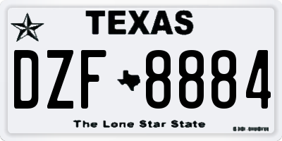 TX license plate DZF8884