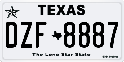 TX license plate DZF8887