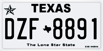 TX license plate DZF8891