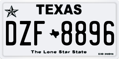 TX license plate DZF8896