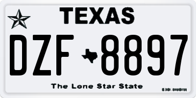 TX license plate DZF8897