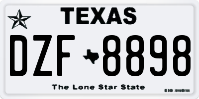 TX license plate DZF8898