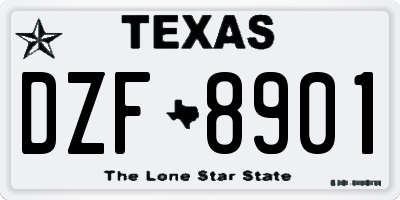 TX license plate DZF8901