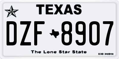 TX license plate DZF8907