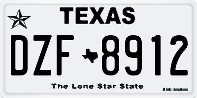 TX license plate DZF8912