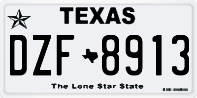 TX license plate DZF8913