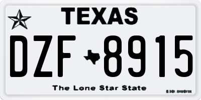 TX license plate DZF8915