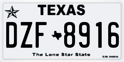 TX license plate DZF8916