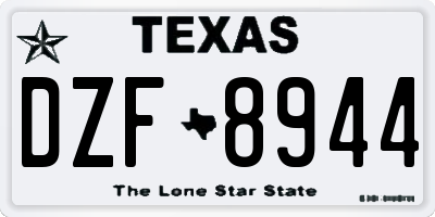 TX license plate DZF8944
