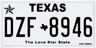 TX license plate DZF8946