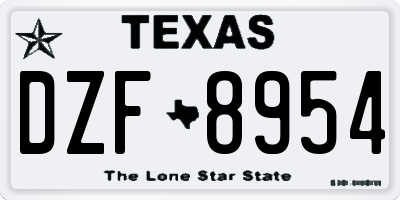 TX license plate DZF8954