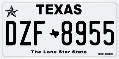 TX license plate DZF8955