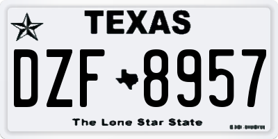 TX license plate DZF8957