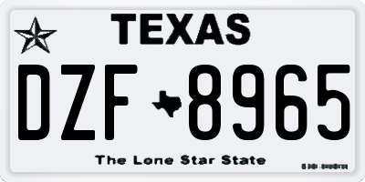 TX license plate DZF8965