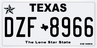 TX license plate DZF8966