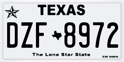 TX license plate DZF8972