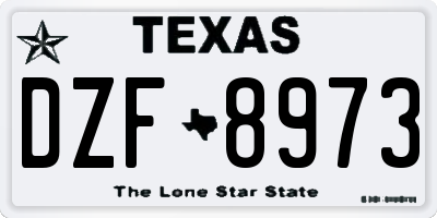 TX license plate DZF8973