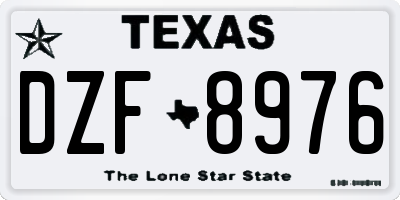 TX license plate DZF8976