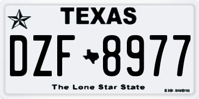TX license plate DZF8977
