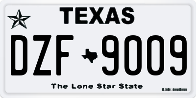 TX license plate DZF9009