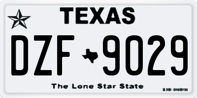 TX license plate DZF9029