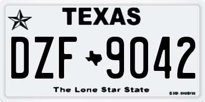 TX license plate DZF9042