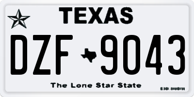 TX license plate DZF9043
