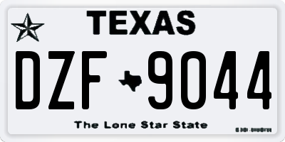 TX license plate DZF9044