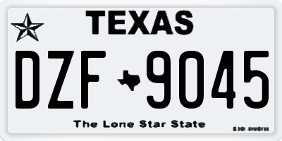 TX license plate DZF9045
