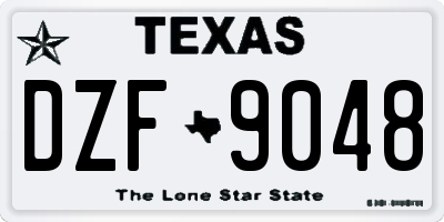 TX license plate DZF9048