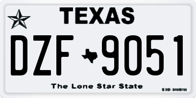 TX license plate DZF9051