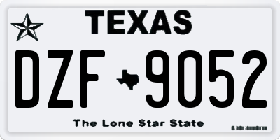 TX license plate DZF9052
