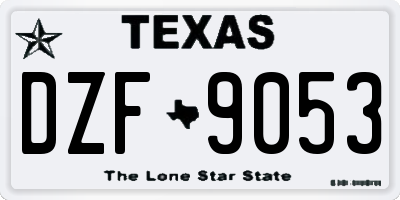 TX license plate DZF9053