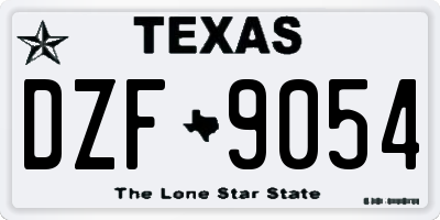TX license plate DZF9054