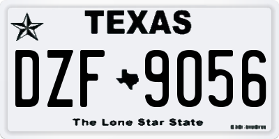 TX license plate DZF9056