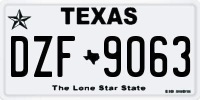 TX license plate DZF9063