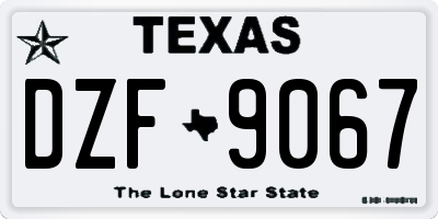 TX license plate DZF9067