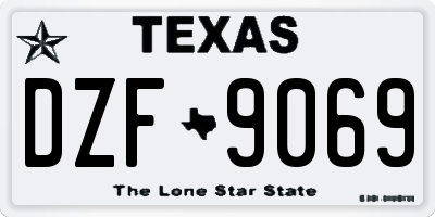 TX license plate DZF9069