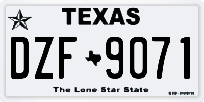 TX license plate DZF9071