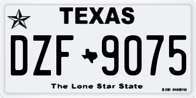 TX license plate DZF9075