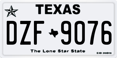 TX license plate DZF9076