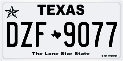 TX license plate DZF9077