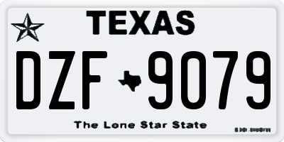 TX license plate DZF9079